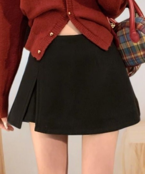 Vipoa（ヴィポア）の「ウールスリムパンツミニスカート（スカート・レディース・グレー/ブラック/ベージュ・MEDIUM/LARGE）」の10枚目の写真