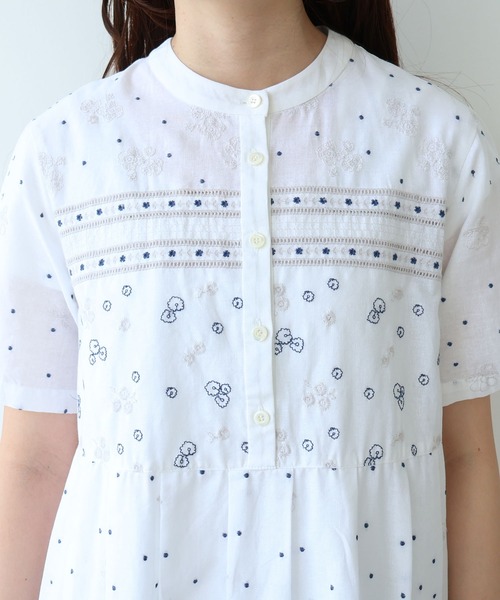 bulle de savon(ビュルデサボン)の「びわ刺繍 ワンピース(ワンピース・レディース・ホワイト/ネイビー・FREE)」の18枚目の写真