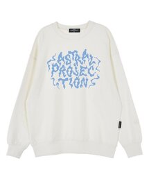 ヘイズレタリングオーバーサイズドロップショルダースウェット_ホワイト