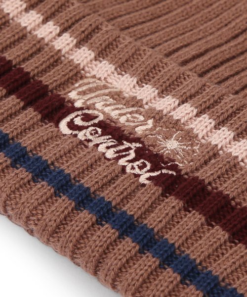 UNDERCONTROL(アンダーコントロール)の「四季用薄手ロングビーニーコットンニット男女共用ロゴビーニーモ帽子 BEANIE / FLORAL SCRIPT / M STRIPE / D PINK(ニットキャップ/ビーニー・メンズ・その他・FREE)」の3枚目の写真