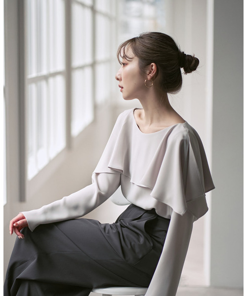 スリットケープブラウス（シャツ/ブラウス）｜NOBLE（ノーブル）の