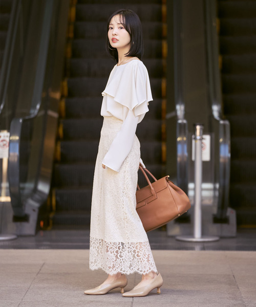 Noble（ノーブル）の「スリットケープブラウス（シャツ/ブラウス・レディース・ホワイト/ライトグレー・FREE）」の16枚目の写真