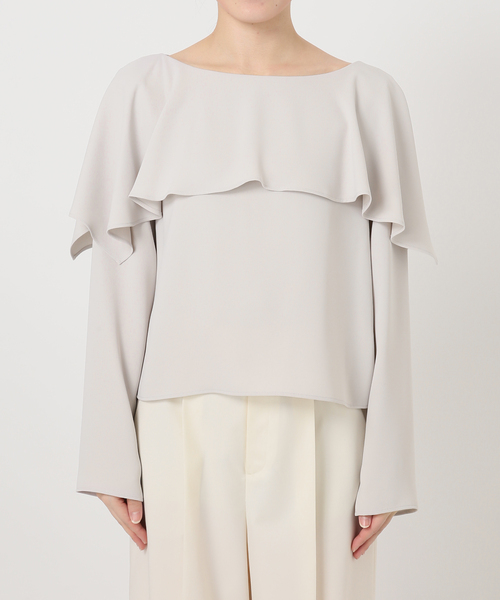 noble ケープブラウス サックス スリットケープブラウス（シャツ/ブラウス）｜NOBLE（ノーブル）の