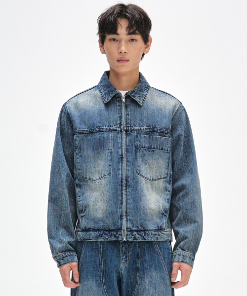 DECET(デケト)の「Denim Zip Jacket DCJK002BlueA(デニムジャケット・メンズ・その他・SMALL/MEDIUM/LARGE)」の1枚目の写真