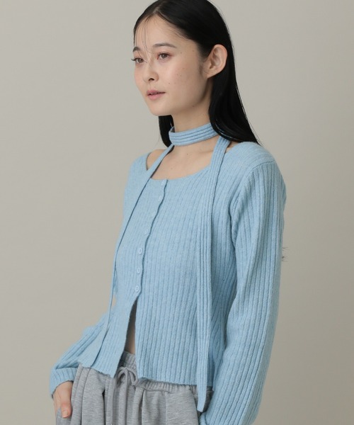 3.3 Field Trip (3.3フィールドトリップ)の「3.3 Field Trip/ストール付きリブカーディガン(カーディガン/ボレロ・レディース・アイボリー/ブラック/ブルー/グレー・FREE)」の15枚目の写真