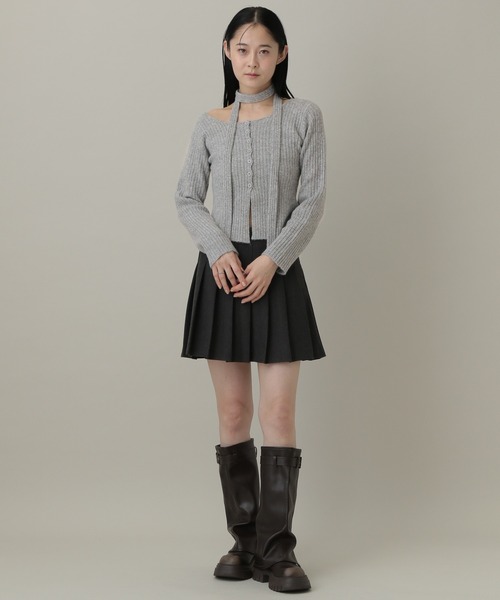 3.3 Field Trip (3.3フィールドトリップ)の「3.3 Field Trip/ストール付きリブカーディガン(カーディガン/ボレロ・レディース・アイボリー/ブラック/ブルー/グレー・FREE)」の19枚目の写真