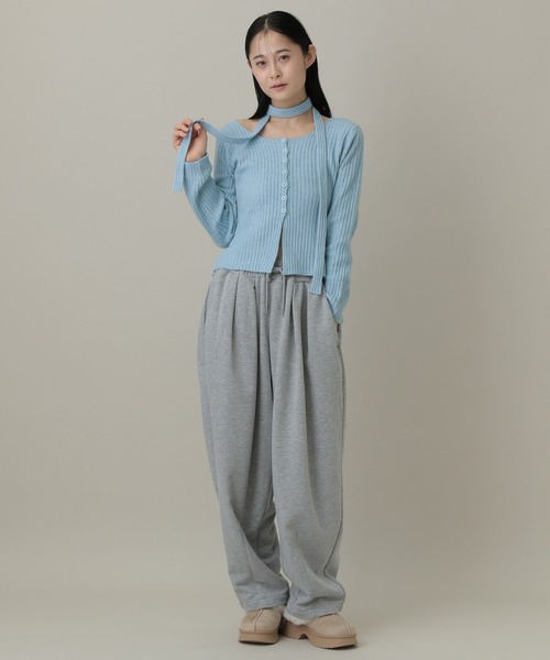 3.3 Field Trip (3.3フィールドトリップ)の「3.3 Field Trip/ストール付きリブカーディガン(カーディガン/ボレロ・レディース・アイボリー/ブラック/ブルー/グレー・FREE)」の11枚目の写真