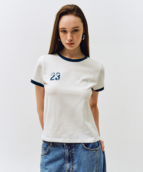 CITTA(シータ)の「ナンバー23シタリンガーティーシャツ_CTT374(ホワイト)(Tシャツ/カットソー・レディース・ホワイト・FREE)」の1枚目の写真