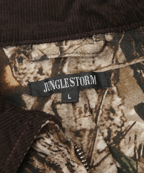 Jungle Storm（ジャングルストーム）の「JUNGLE STORM (ジャングルストーム) カモフラージュ 裏地メッシュ 衿コール天 フルジップ ジャケット リアルツリー（カバーオール・メンズ・カモフラージュ・M/L/LL）」の11枚目の写真