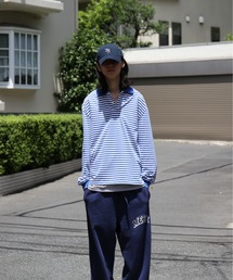 KAIKO Long sleeve border polo shirt