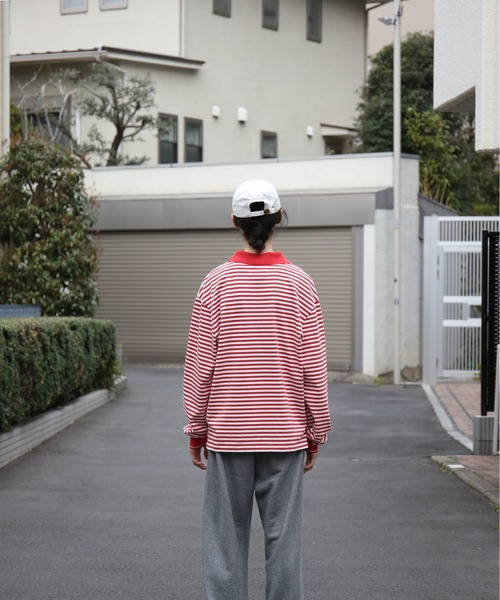 KAIKO(カイコー)の「KAIKO Long sleeve border polo shirt(ポロシャツ・メンズ・レッド/ブラック/ブルー・1/2/3)」の5枚目の写真