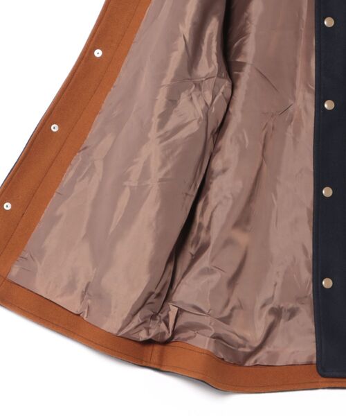 CUBE SUGAR（キューブシュガー）の「CUBE SUGAR/キューブシュガー　ウールフィール配色ノーカラーJK（ノーカラージャケット・レディース・ブラウン/ネイビー・FREE）」の13枚目の写真