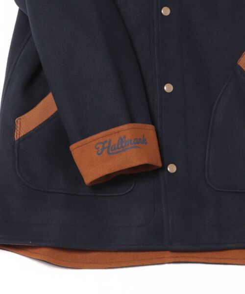 CUBE SUGAR（キューブシュガー）の「CUBE SUGAR/キューブシュガー　ウールフィール配色ノーカラーJK（ノーカラージャケット・レディース・ブラウン/ネイビー・FREE）」の14枚目の写真