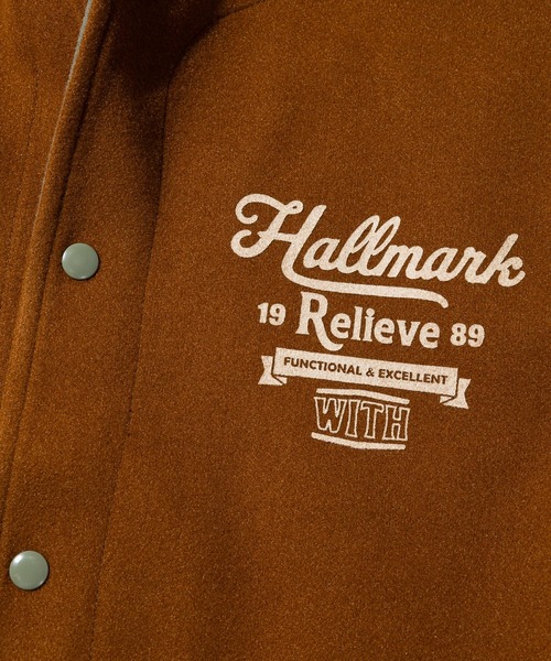 CUBE SUGAR（キューブシュガー）の「CUBE SUGAR/キューブシュガー　ウールフィール配色ノーカラーJK（ノーカラージャケット・レディース・ブラウン/ネイビー・FREE）」の4枚目の写真