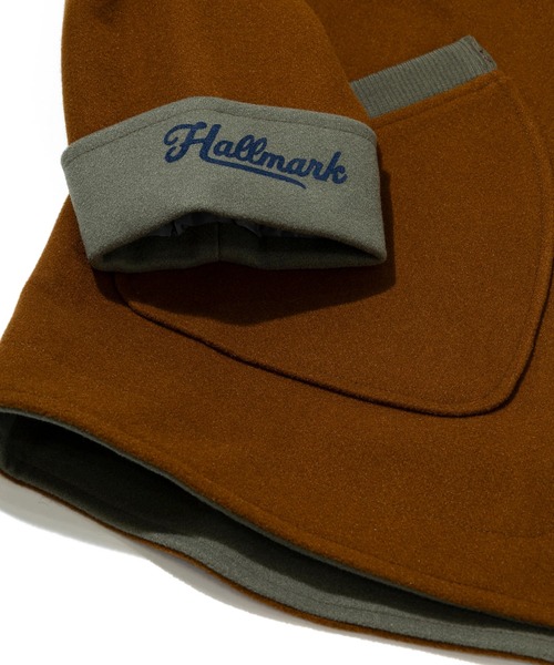 CUBE SUGAR（キューブシュガー）の「CUBE SUGAR/キューブシュガー　ウールフィール配色ノーカラーJK（ノーカラージャケット・レディース・ブラウン/ネイビー・FREE）」の7枚目の写真