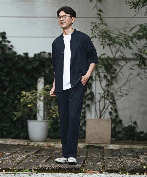 CALL&RESPONSE（コールアンドレスポンス）の「mhs2466- 五分袖バンドカラーシャツ-KOKAGE(262-1214-03)（シャツ/ブラウス・メンズ・ネイビー/ブラック/グレー・5/4/2）」の15枚目の写真