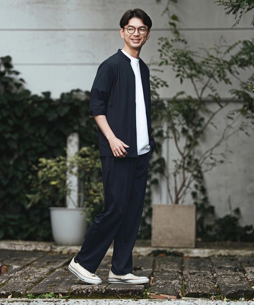 CALL&RESPONSE（コールアンドレスポンス）の「mhs2466- 五分袖バンドカラーシャツ-KOKAGE(262-1214-03)（シャツ/ブラウス・メンズ・ネイビー/ブラック/グレー・5/4/2）」の16枚目の写真