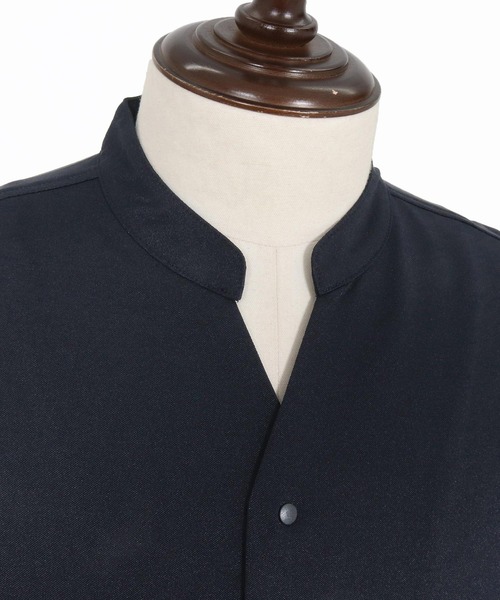 CALL&RESPONSE（コールアンドレスポンス）の「mhs2466- 五分袖バンドカラーシャツ-KOKAGE(262-1214-03)（シャツ/ブラウス・メンズ・ネイビー/ブラック/グレー・5/4/2）」の22枚目の写真