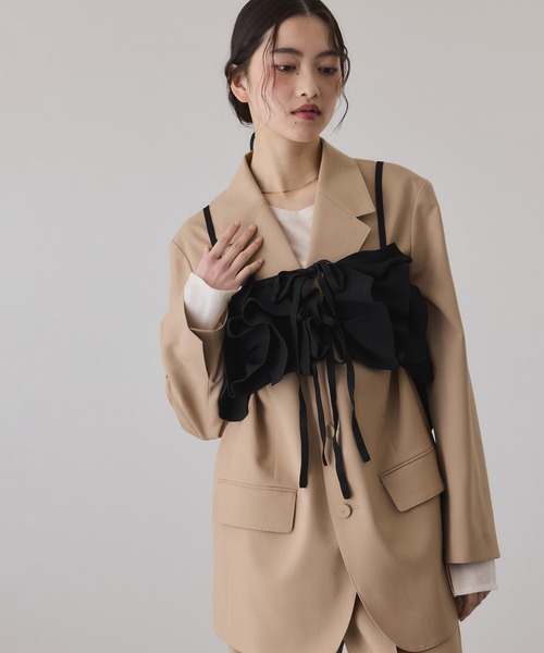 ADAM ET ROPE'(アダムエロペ)の「シングルブレストジャケット(テーラードジャケット・レディース・ベージュ系その他2/グレー/ブラック・34/36/38)」の12枚目の写真