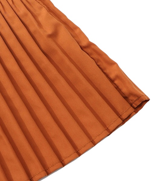 iS ScoLar（イズスカラー）の「553264：花刺繍ニット×プリーツ異素材切替プルオーバー（Tシャツ/カットソー・レディース・カーキ/ブラック/オレンジ・M）」の19枚目の写真