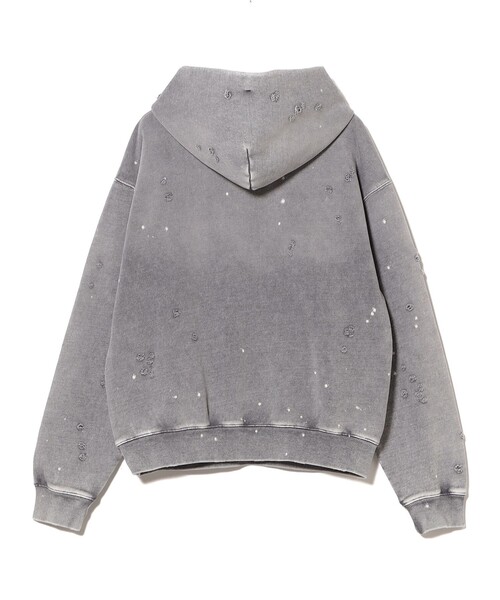 BEAMS（ビームス）の「ワイドショートフィット ダメージ フーディ（スウェット・メンズ・ブラック/ライトグレー・S/M/XL/L）」の7枚目の写真