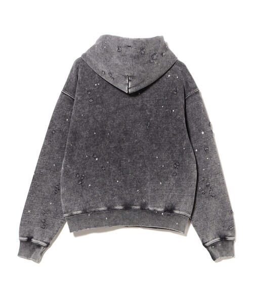 BEAMS（ビームス）の「ワイドショートフィット ダメージ フーディ（スウェット・メンズ・ブラック/ライトグレー・S/M/XL/L）」の10枚目の写真