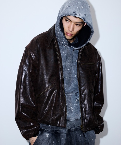 BEAMS（ビームス）の「ワイドショートフィット ダメージ フーディ（スウェット・メンズ・ブラック/ライトグレー・S/M/XL/L）」の14枚目の写真