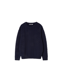 WORTHWHILE MOVEMENT（ワースワイルムーブメント）の「ヘビケーブルセーター（ネイビー）（ニット/セーター）」