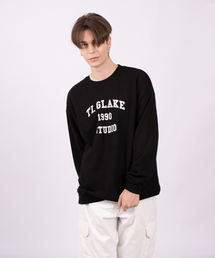1990スタジオ オーバーサイズ 裏毛 スウェットTシャツ ブラック