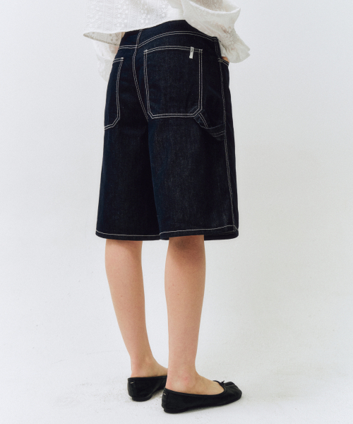 CITTA（シータ）の「カーペンター バミューダ デニムパンツ_CTD421(ダークブルー)（その他パンツ・レディース・ダークブルー・SMALL/MEDIUM）」の4枚目の写真