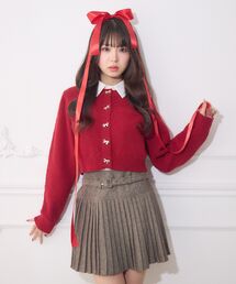 コムデギャルソン　タオ　リボン付き赤ボレロ カーディガン/ボレロ（レッド/赤色系・リボン）ファッション通販