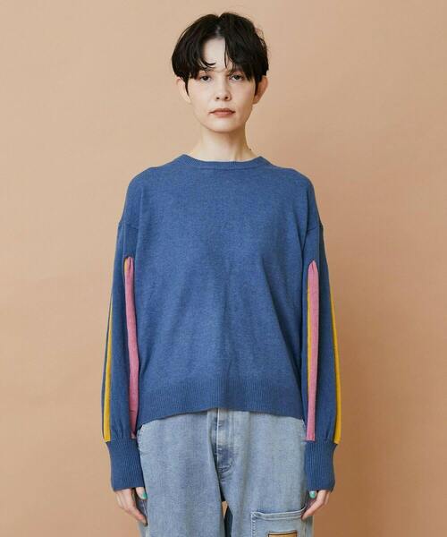 FRAPBOIS(フラボア)の「ボックスニット プルオーバー(ニット/セーター・レディース・ブラック/ブルー・1)」の1枚目の写真