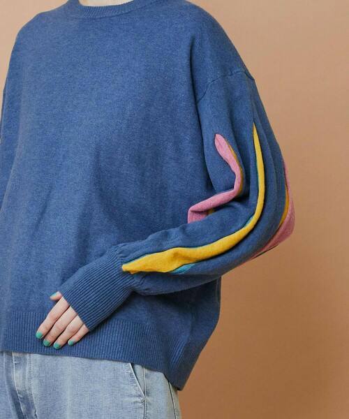 FRAPBOIS(フラボア)の「ボックスニット プルオーバー(ニット/セーター・レディース・ブラック/ブルー・1)」の5枚目の写真