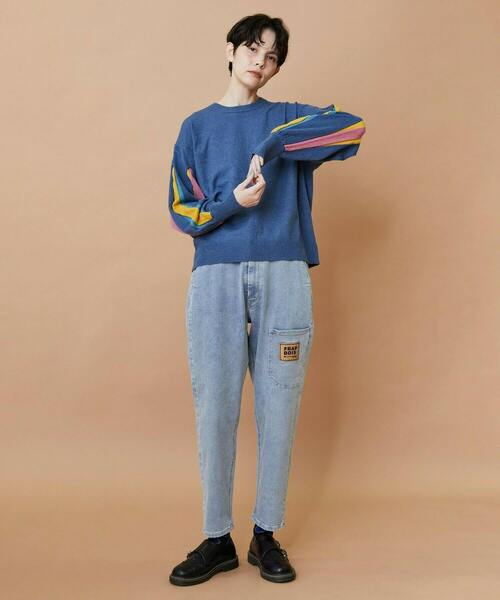 FRAPBOIS(フラボア)の「ボックスニット プルオーバー(ニット/セーター・レディース・ブラック/ブルー・1)」の6枚目の写真