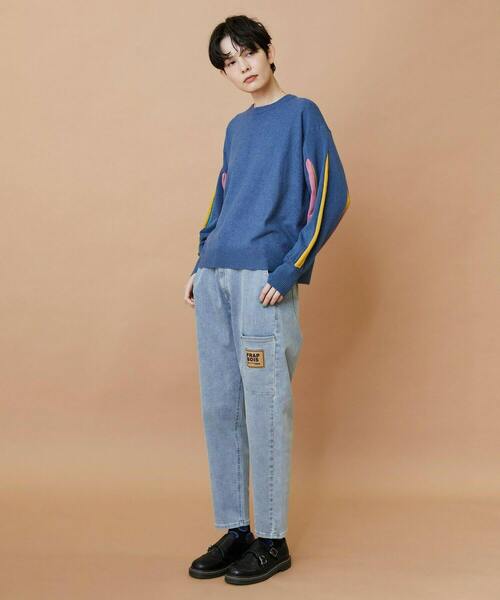 FRAPBOIS(フラボア)の「ボックスニット プルオーバー(ニット/セーター・レディース・ブラック/ブルー・1)」の7枚目の写真