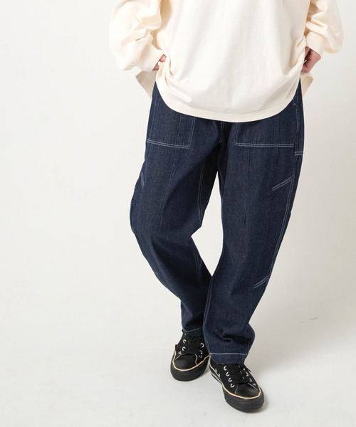 URCH RNA(アーチ アールエヌエー)の「R4416 ワークテイストのPJ'sパンツ(デニムパンツ・レディース・キナリ/ワンウォッシュ・FREE)」の2枚目の写真