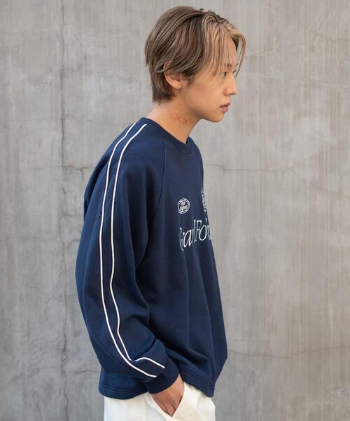 WEGO（ウィゴー）の「WEGO/【26年春夏新作】ショートドロストラインプルオーバー（スウェット・メンズ・ネイビー/ホワイト/ブラウン・MEDIUM/LARGE）」の22枚目の写真