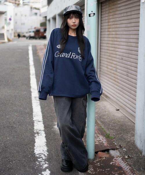 WEGO（ウィゴー）の「WEGO/【26年春夏新作】ショートドロストラインプルオーバー（スウェット・メンズ・ネイビー/ホワイト/ブラウン・MEDIUM/LARGE）」の7枚目の写真