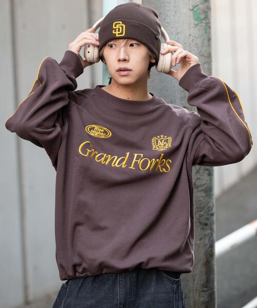 WEGO（ウィゴー）の「WEGO/【26年春夏新作】ショートドロストラインプルオーバー（スウェット・メンズ・ネイビー/ホワイト/ブラウン・MEDIUM/LARGE）」の16枚目の写真