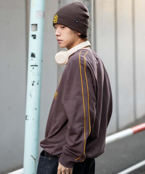 WEGO（ウィゴー）の「WEGO/【26年春夏新作】ショートドロストラインプルオーバー（スウェット・メンズ・ネイビー/ホワイト/ブラウン・MEDIUM/LARGE）」の15枚目の写真