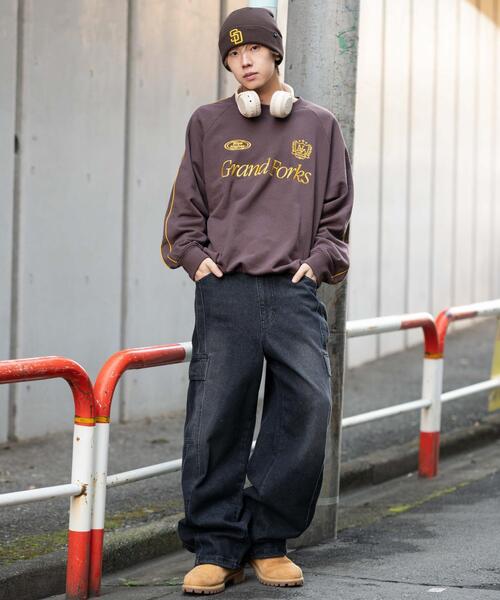 WEGO（ウィゴー）の「WEGO/【26年春夏新作】ショートドロストラインプルオーバー（スウェット・メンズ・ネイビー/ホワイト/ブラウン・MEDIUM/LARGE）」の13枚目の写真