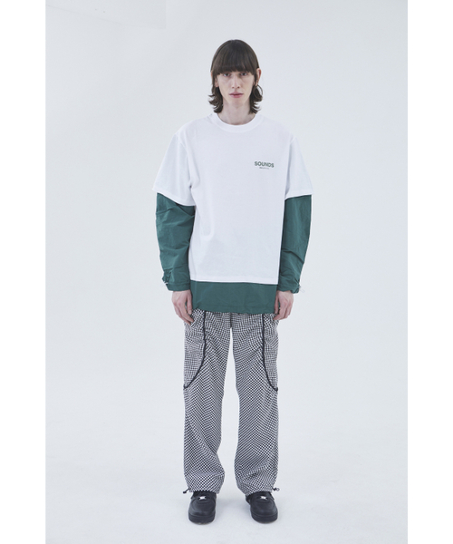 BMUETTE(ビムウィエ)の「オーバーサイズレイヤードTシャツ(Tシャツ/カットソー・メンズ・ホワイト×グリーン・X-SMALL/SMALL)」の1枚目の写真