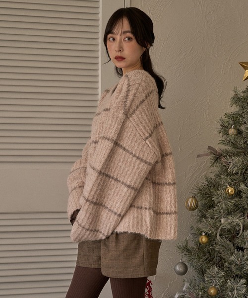 mideal(マイディール)の「V neck border knit / Vネックボーダーニット(ニット/セーター・レディース・ブルー/アイボリー/ピンク・FREE)」の20枚目の写真