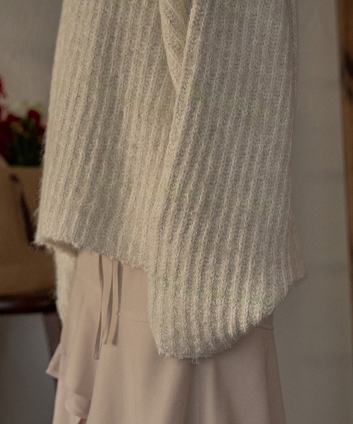 mideal(マイディール)の「V neck border knit / Vネックボーダーニット(ニット/セーター・レディース・ブルー/アイボリー/ピンク・FREE)」の18枚目の写真