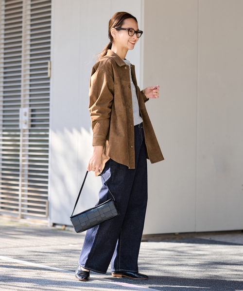 FRAMeWORK（フレームワーク）の「THRIFTY LOOK 別注 SUEDESHIRTブルゾン（ライダースジャケット・レディース・ブラウン・FREE）」の21枚目の写真