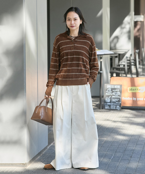 追加2》ベロアニットロングスリーブポロシャツ（ニット/セーター