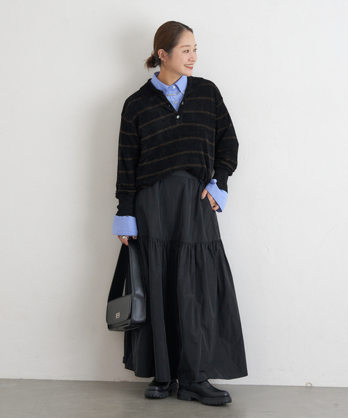 追加2》ベロアニットロングスリーブポロシャツ（ニット/セーター