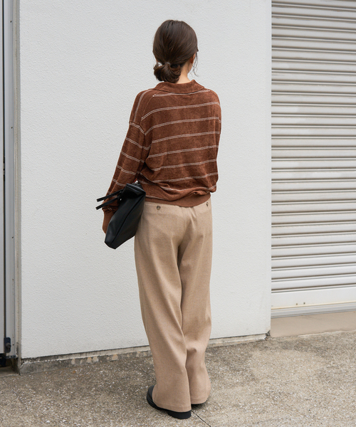 追加2》ベロアニットロングスリーブポロシャツ（ニット/セーター