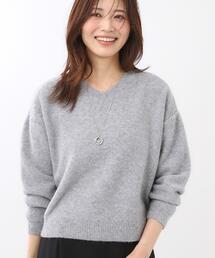 Reflect（リフレクト）の「【選べる5色／ゆったりシルエット】Vネックスパンコールニット（ニット/セーター）」