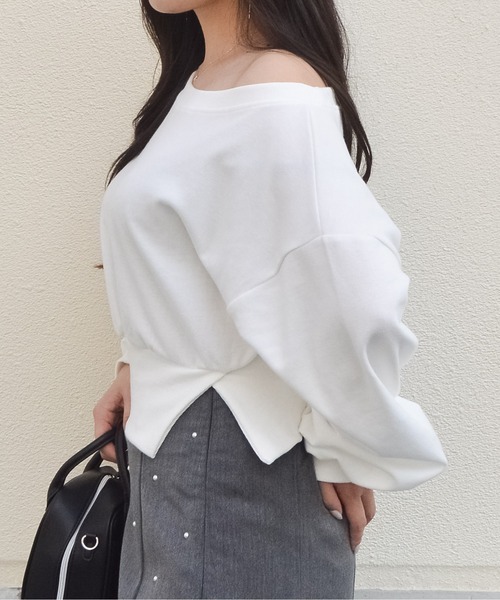 &soiree(アンドソワレ)の「オフショルデザインカットソー(Tシャツ/カットソー・レディース・ホワイト/グレー/ブラック・MEDIUM)」の8枚目の写真